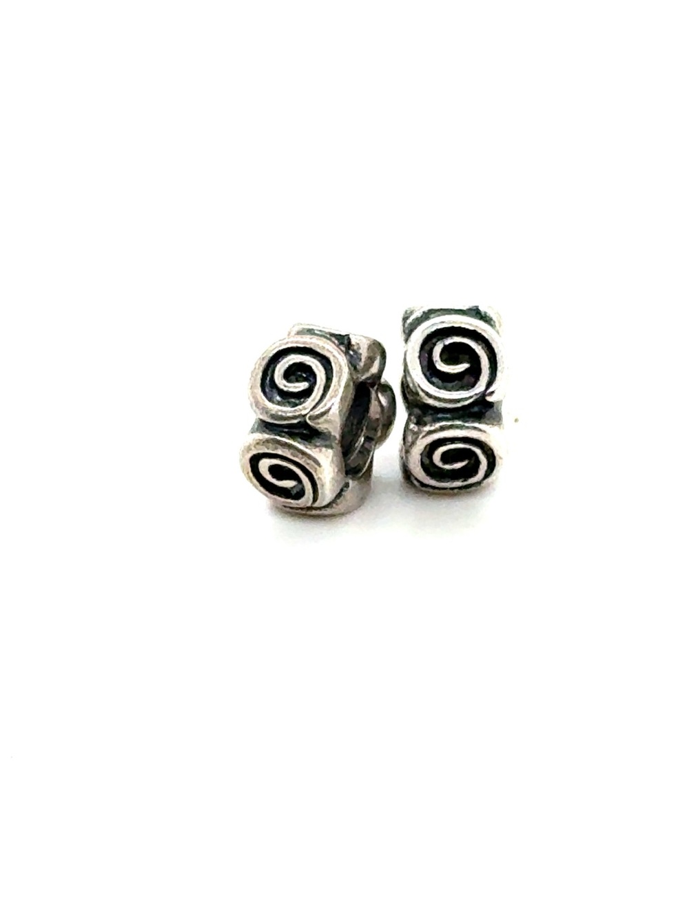Pandora Silver Rose Swirl Spacer Beads - Picture 2 of 4